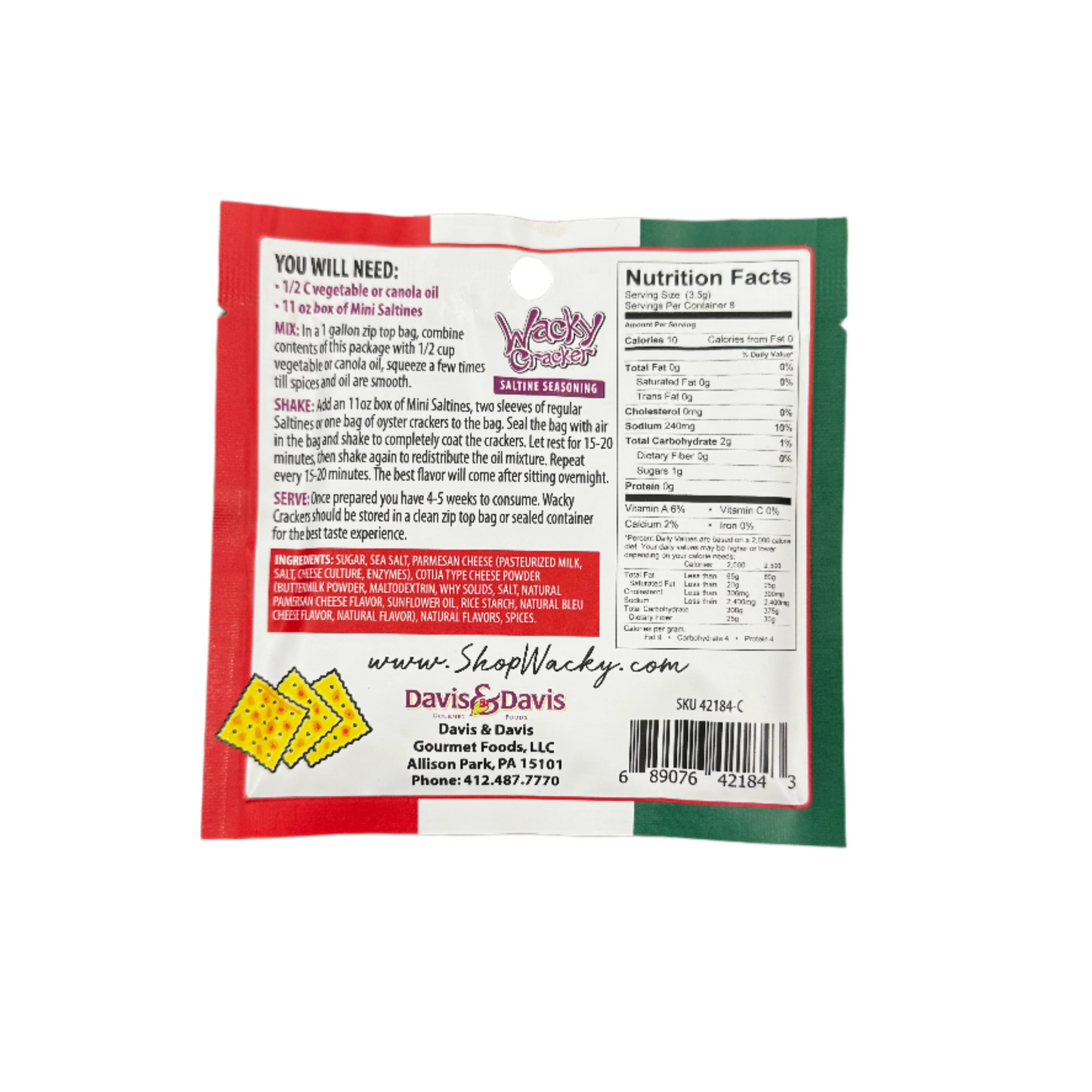 Wacky Cracker Seasonings- Davis & Davis Gourmet Food