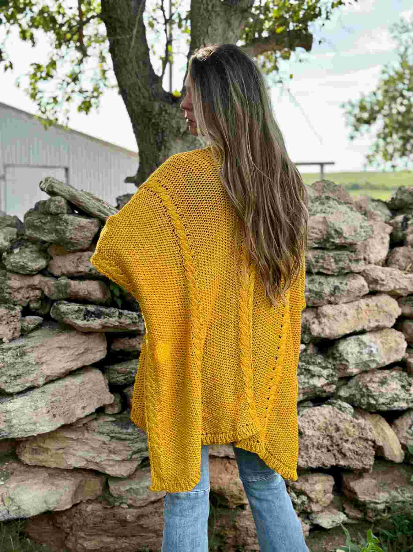 Kate Mustard Knit Kimono