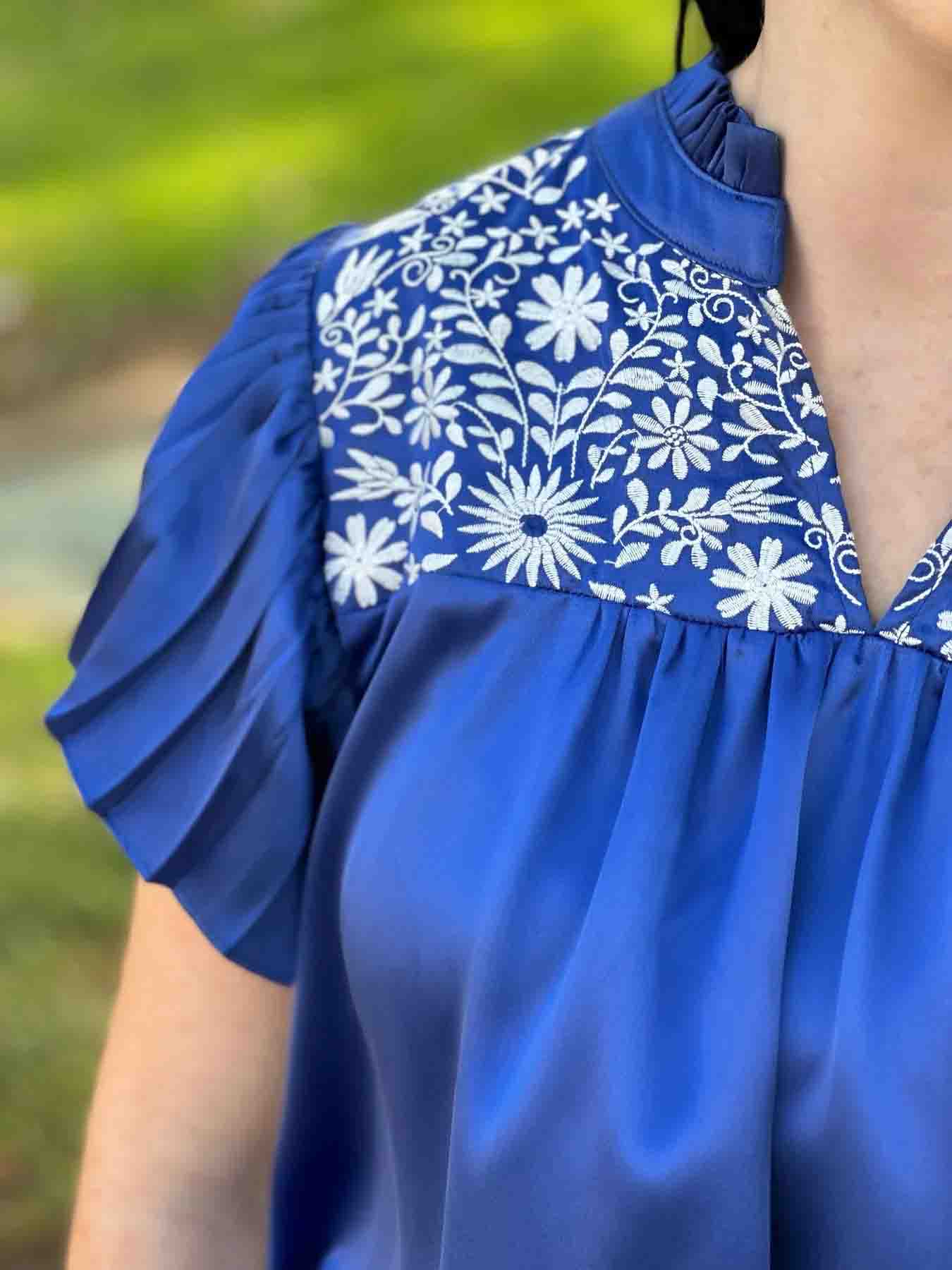 Sydney Embroidered Top by Washco Apparel