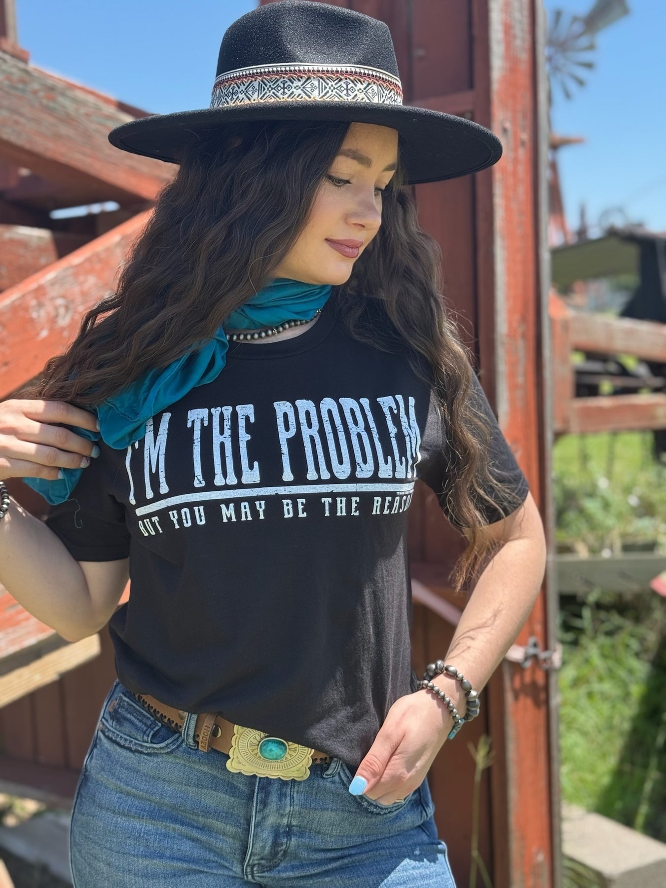 I'm the Problem Tee in White on Black by Texas True Threads