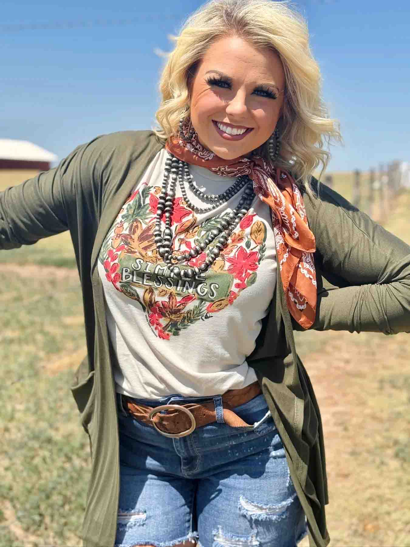Simple Blessings Tee in Heather Dust