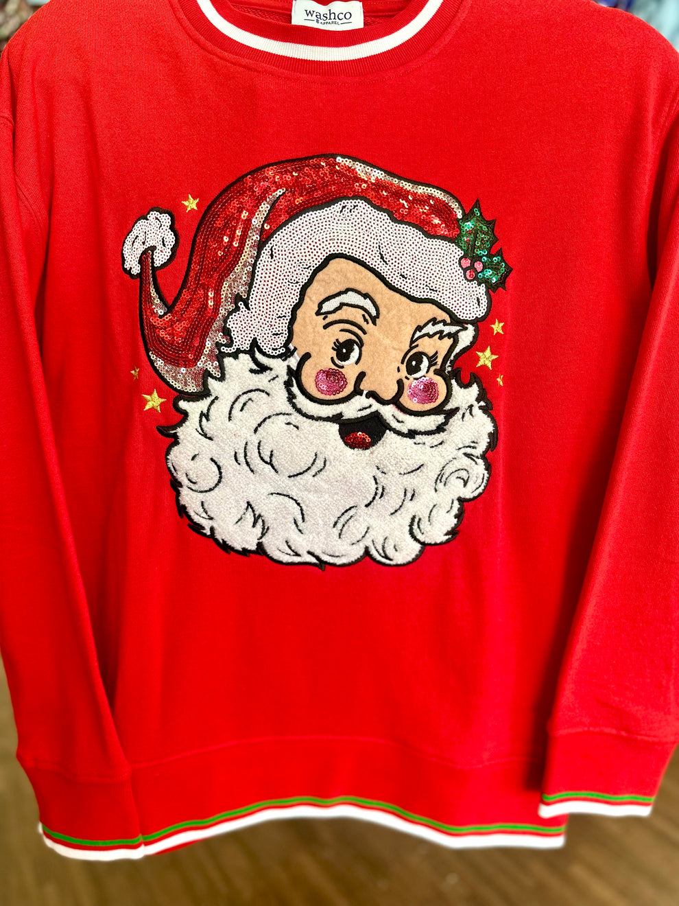 Santa Sweater in Red by Washco Apparel