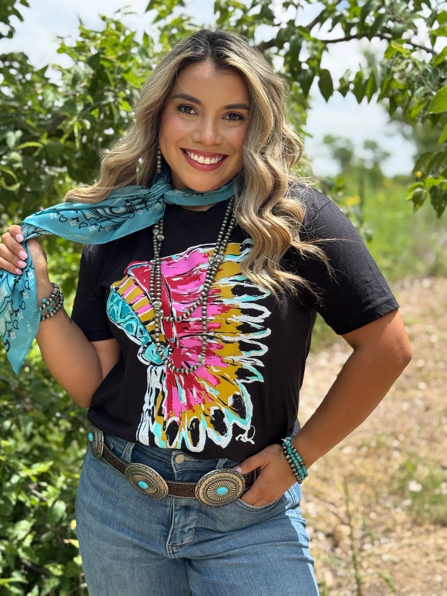 Callie Ann Stelter Pink Headdress Tee