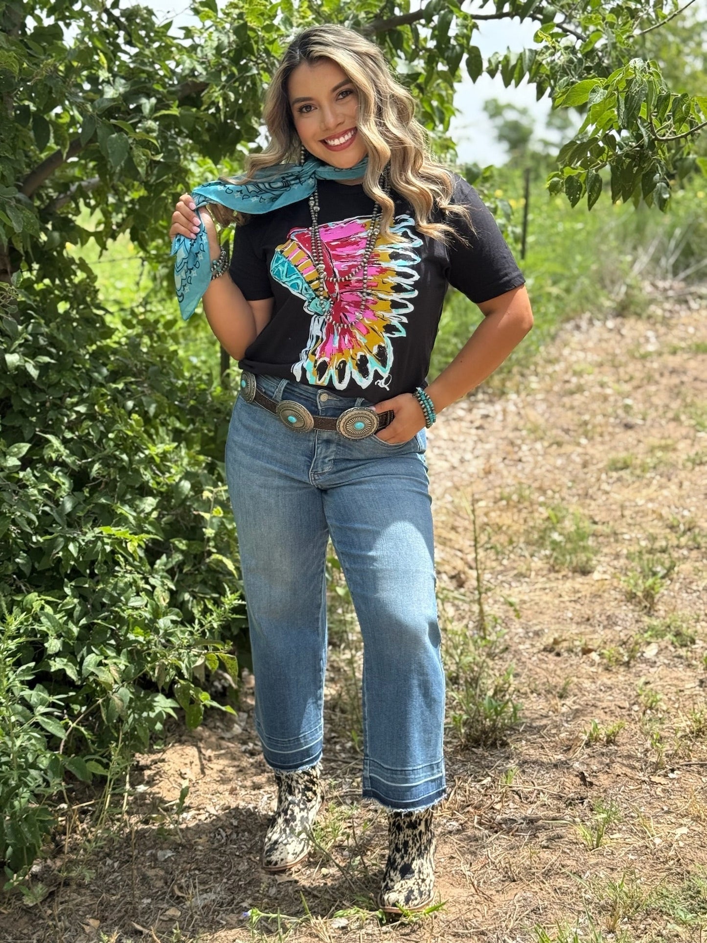 Callie Ann Stelter Pink Headdress Tee