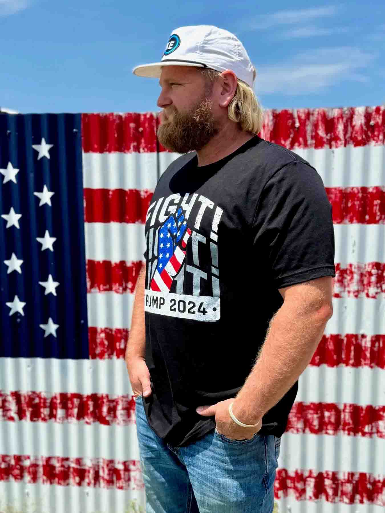 Fight Fight Fight Trump 2024 Tee in Black