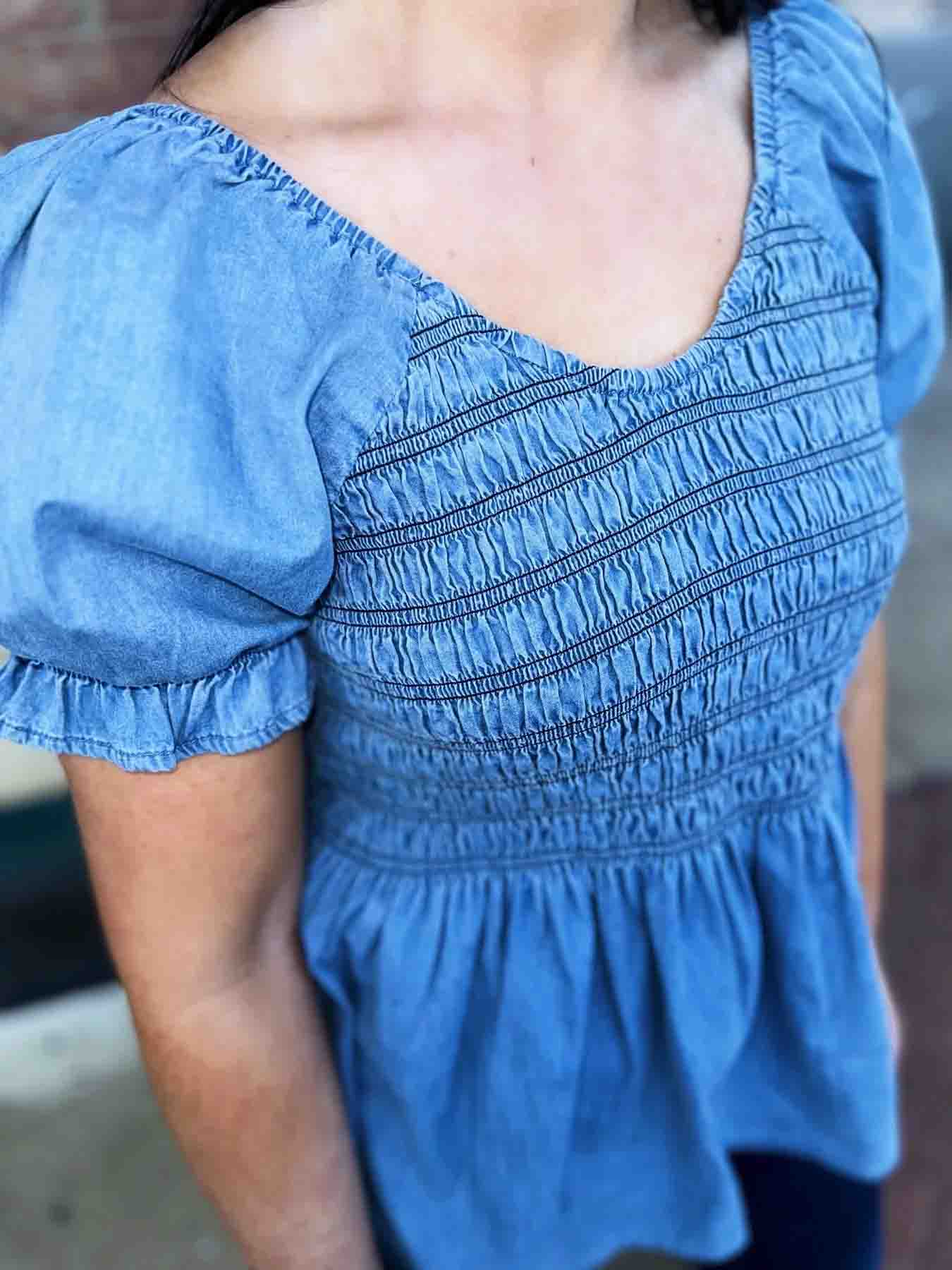 Demi Light-Weight Denim Top