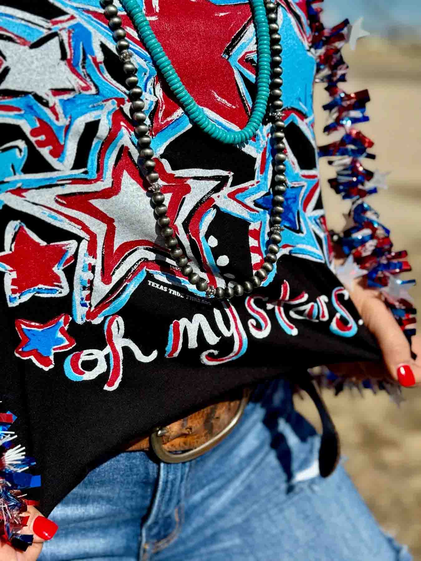 Oh My Stars Tee in Black by Callie Ann Stelter and Texas True Threads
