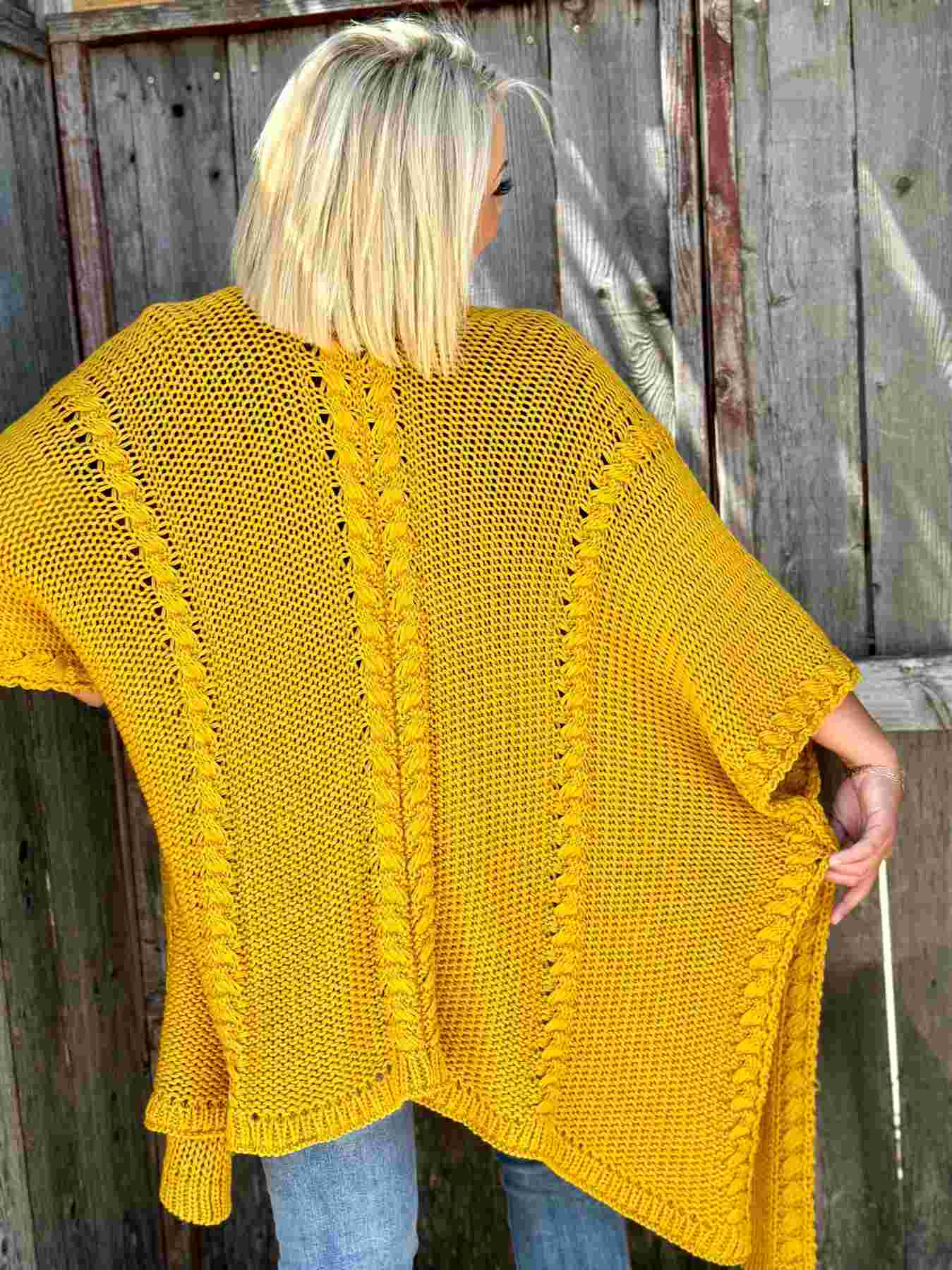Kate Mustard Knit Kimono