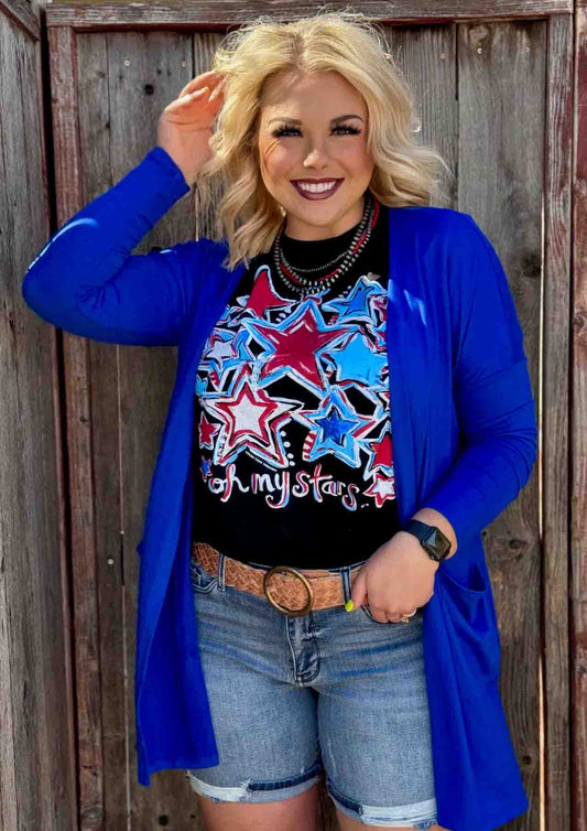Oh My Stars Tee in Black by Callie Ann Stelter and Texas True Threads