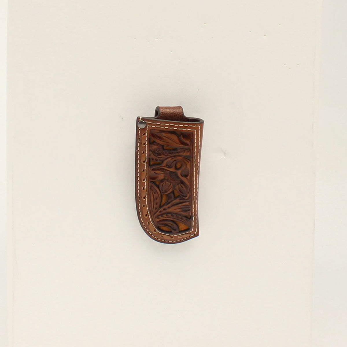 Pierced Buck Lace Edge Knife Sheath in Brown by Nocona