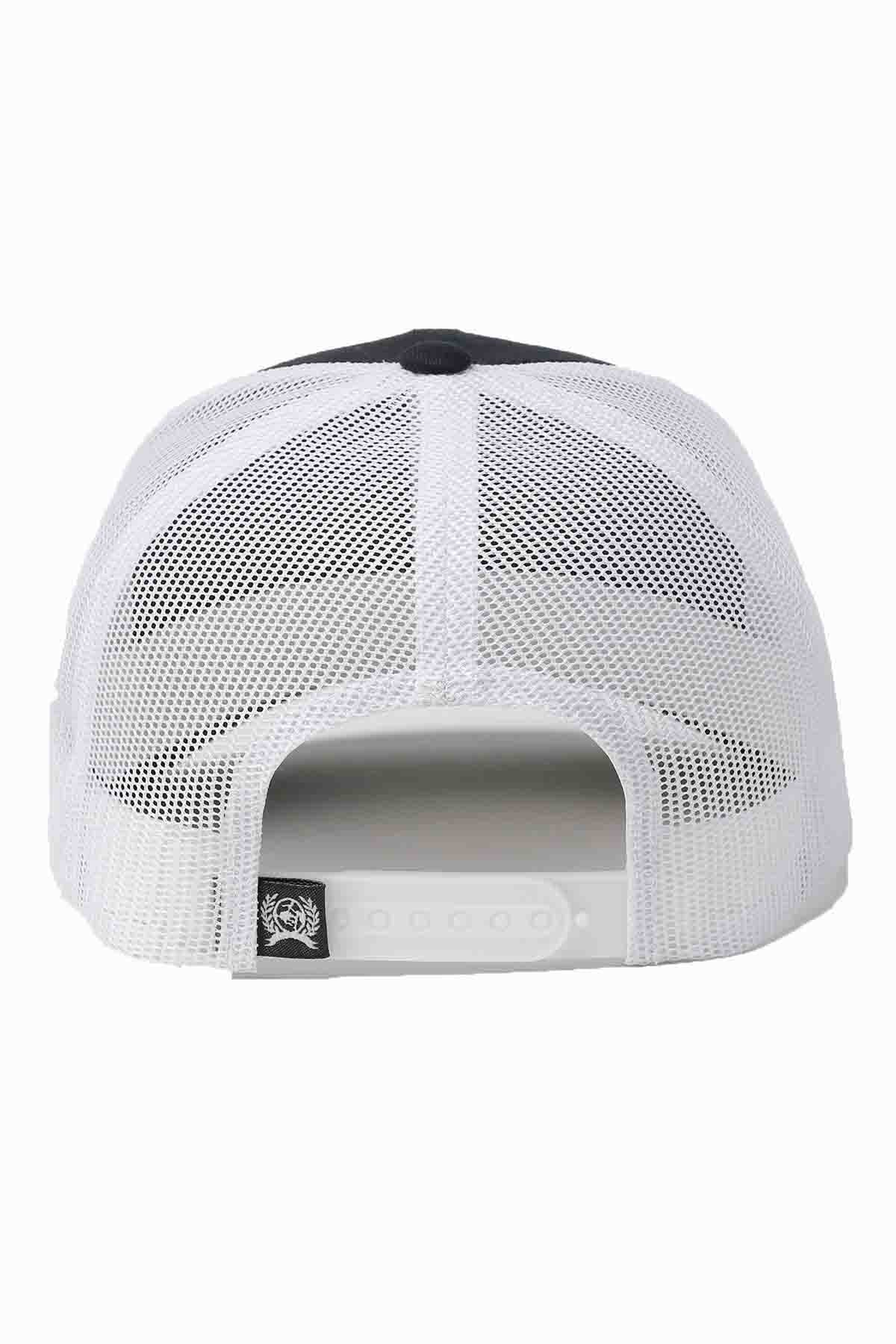 Cinch Men's Flag Logo Patch Trucker Snapback Black and White Cap