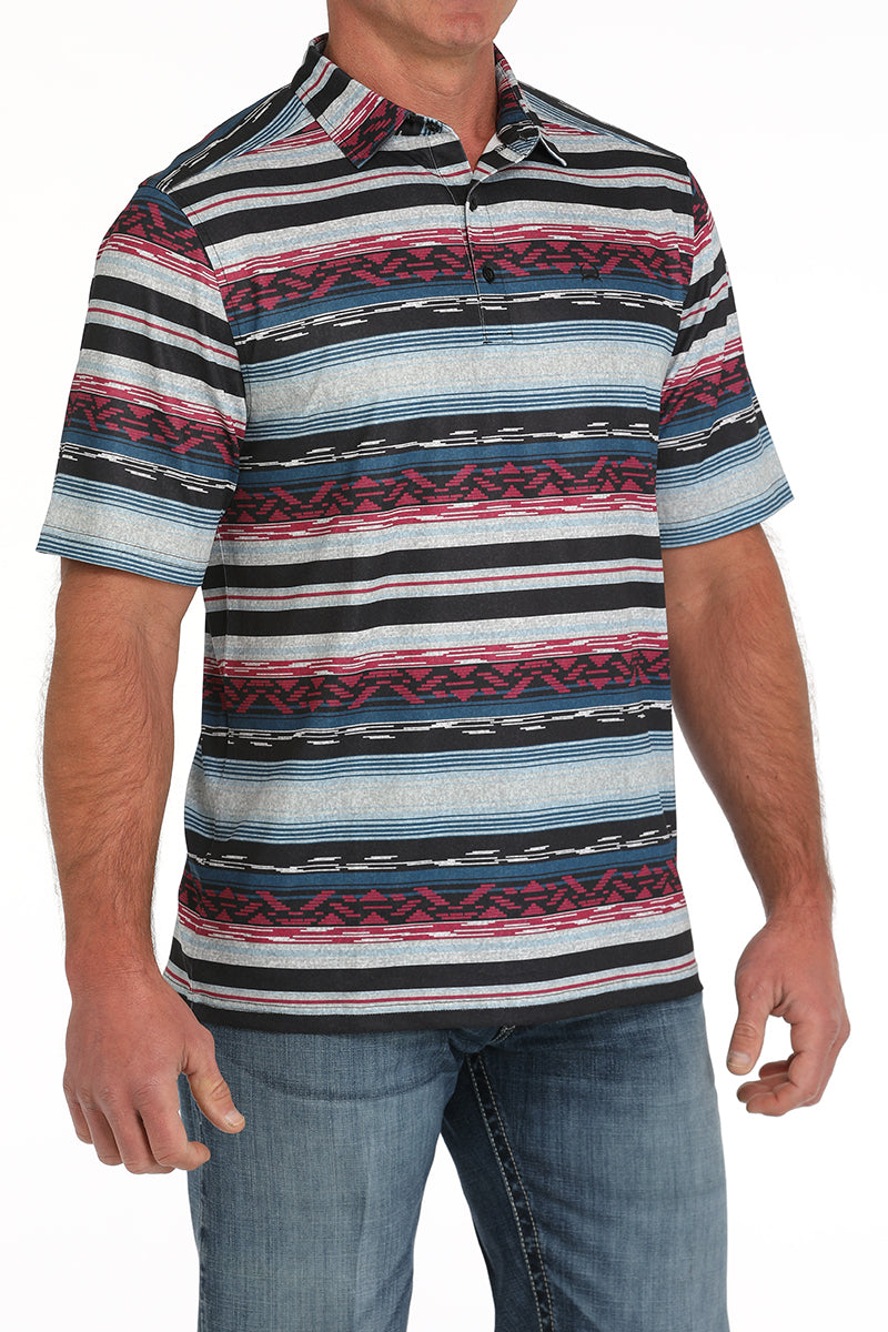 Mens Short Sleeve Arena Flex Polo in Aztec by Cinch