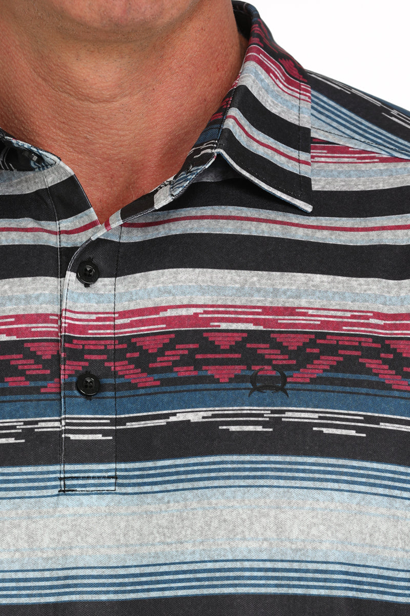 Mens Short Sleeve Arena Flex Polo in Aztec by Cinch