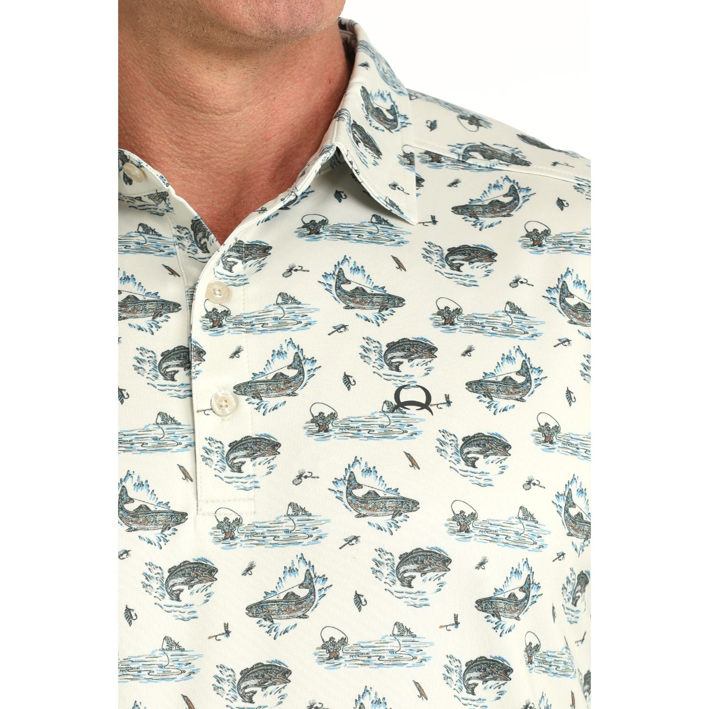Mens Short Sleeve ArenaFlex Cream Polo by Cinch