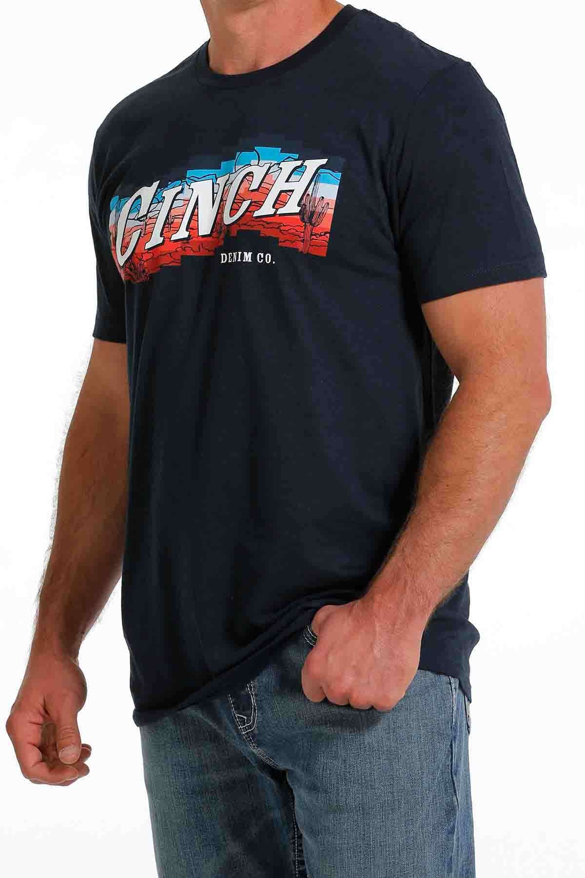 Men's Cinch Denim CO Tee Heather Navy