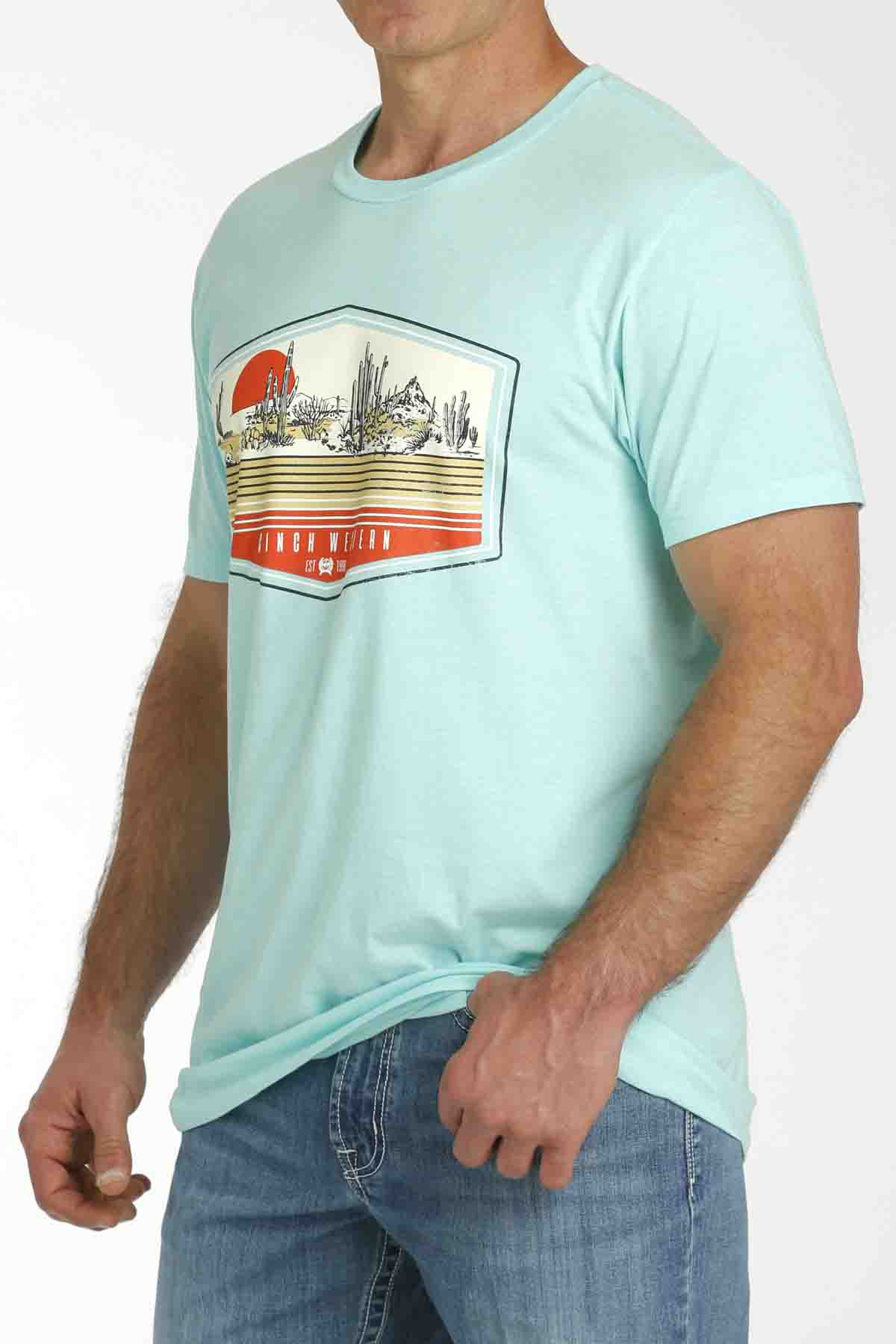 Western Desert Sunset Graphic Tee in Blue by Cinch