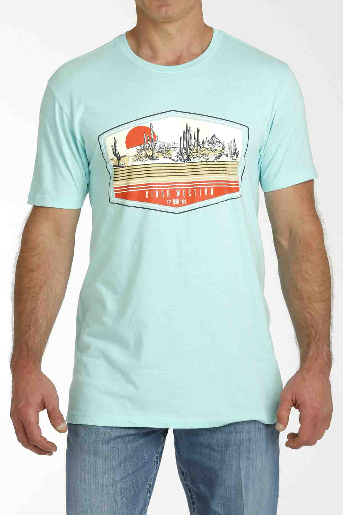 Western Desert Sunset Graphic Tee in Blue by Cinch
