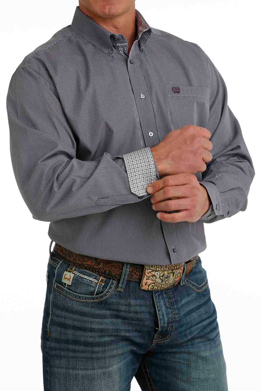 Long-Sleeve Button Down Western Shirt in Purple by Cinch