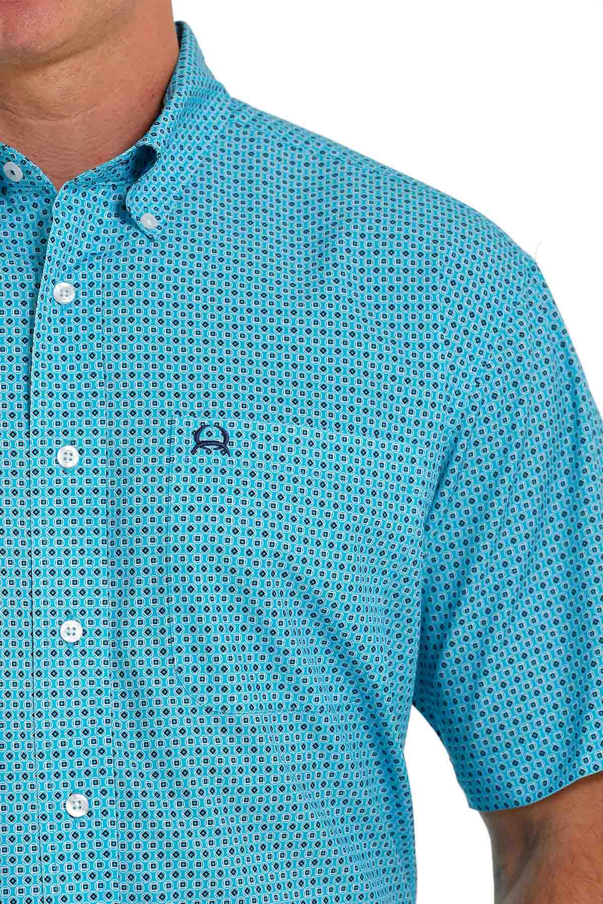 Cinch Men's Arena Flex Blue Print Button Down