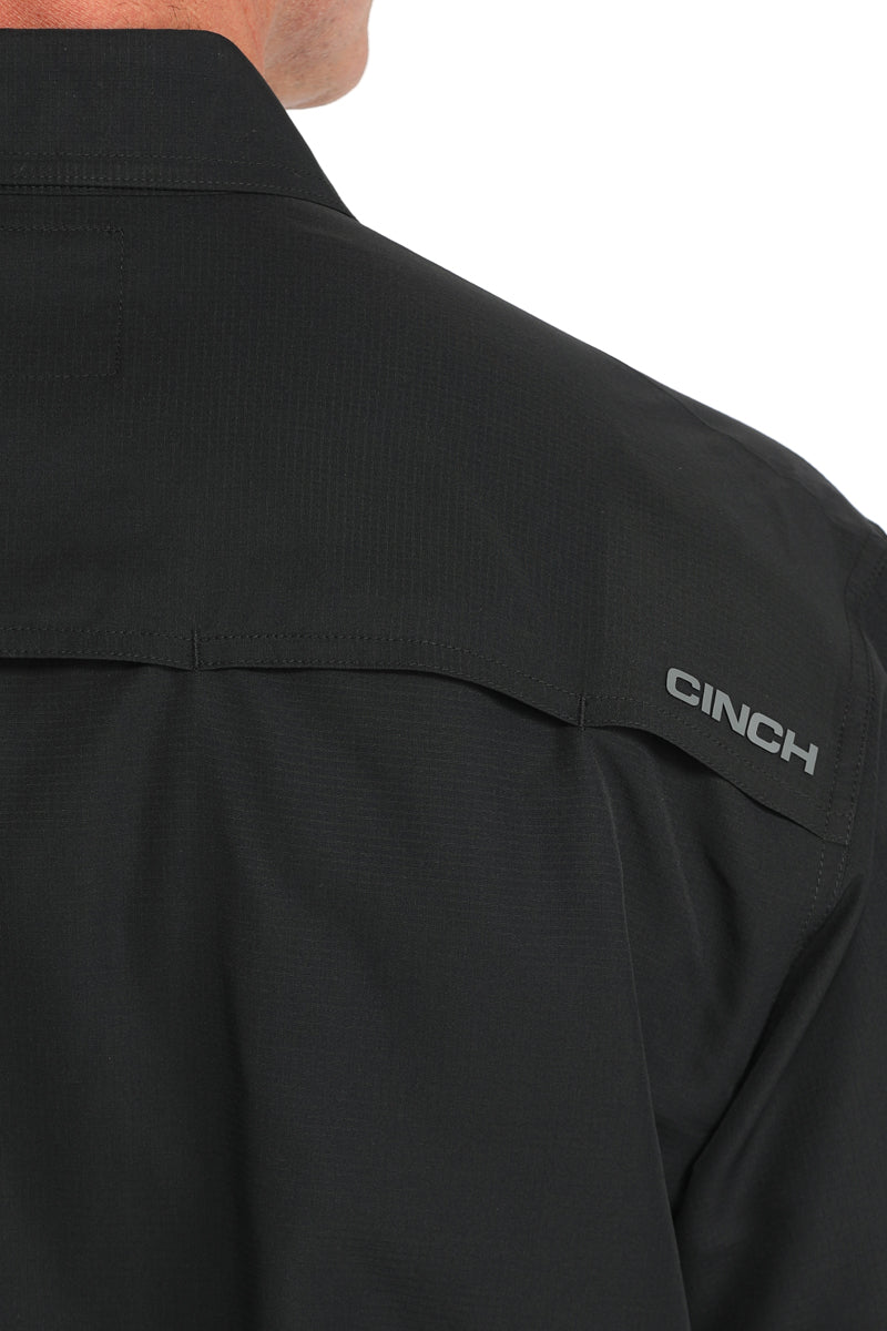 Mens Long Sleeve ArenaFlex Button Down in Black by Cinch
