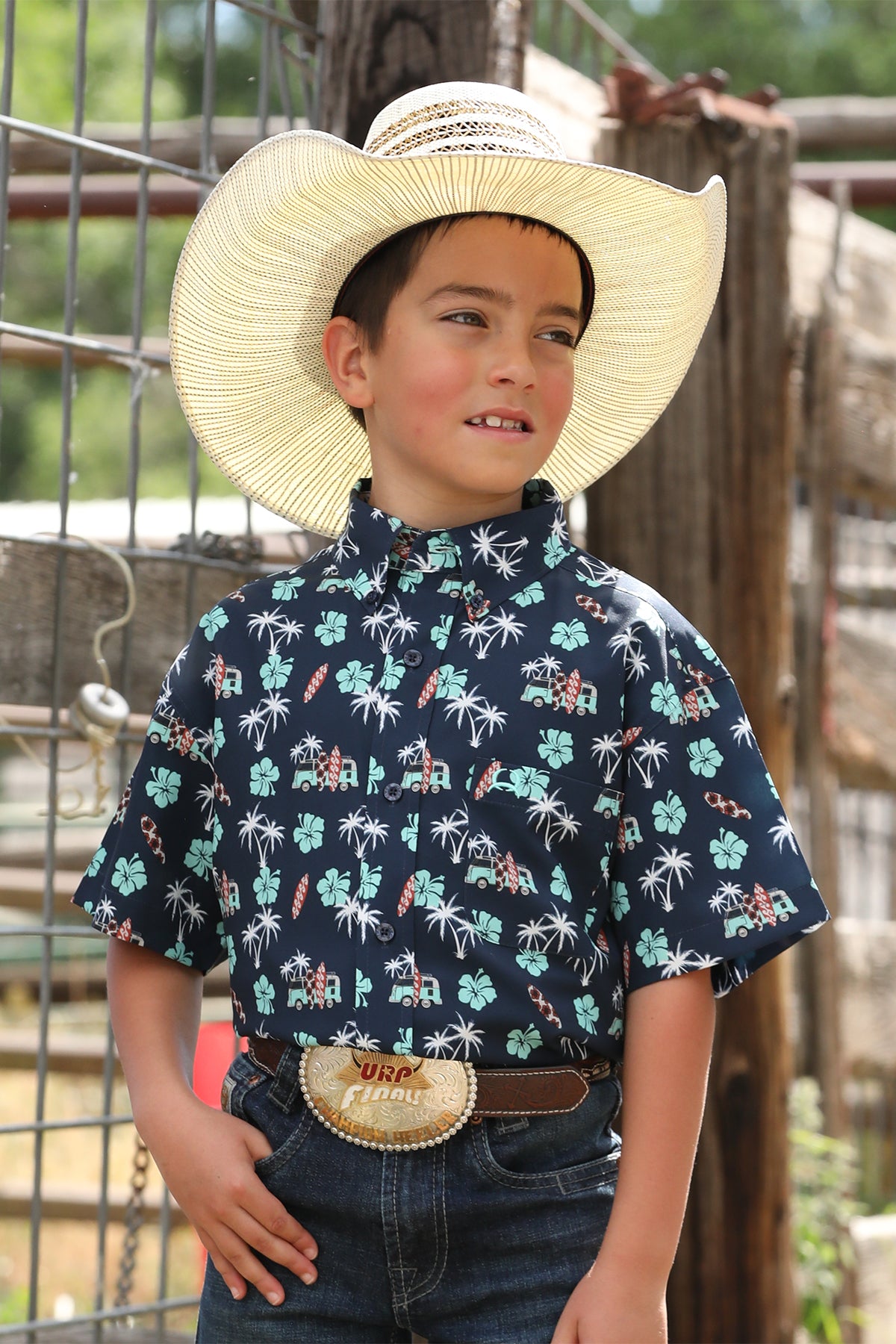 Boys Hawaiian Short Sleeve Button Down by Cinch