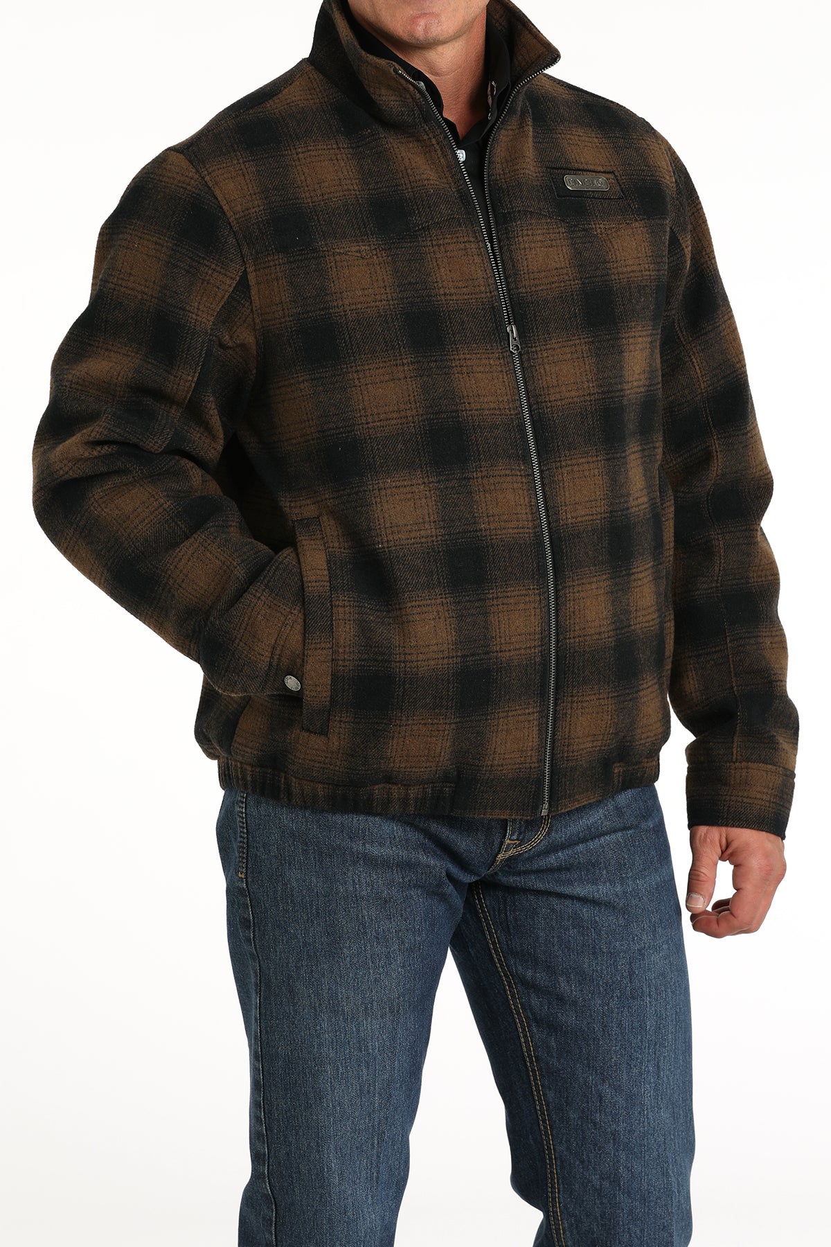 Men's Concealed Carry Wooly Jacket in Brown by Cinch