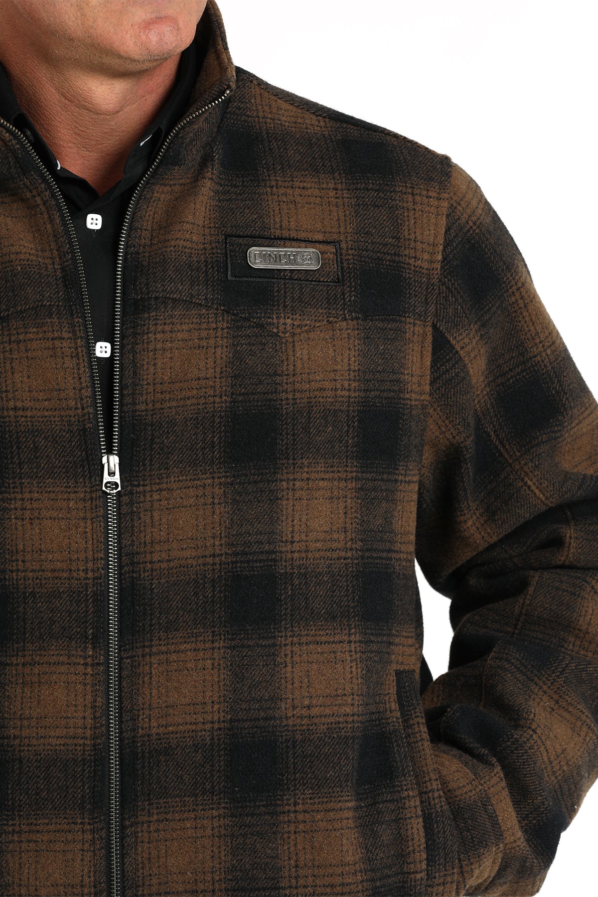 Men's Concealed Carry Wooly Jacket in Brown by Cinch