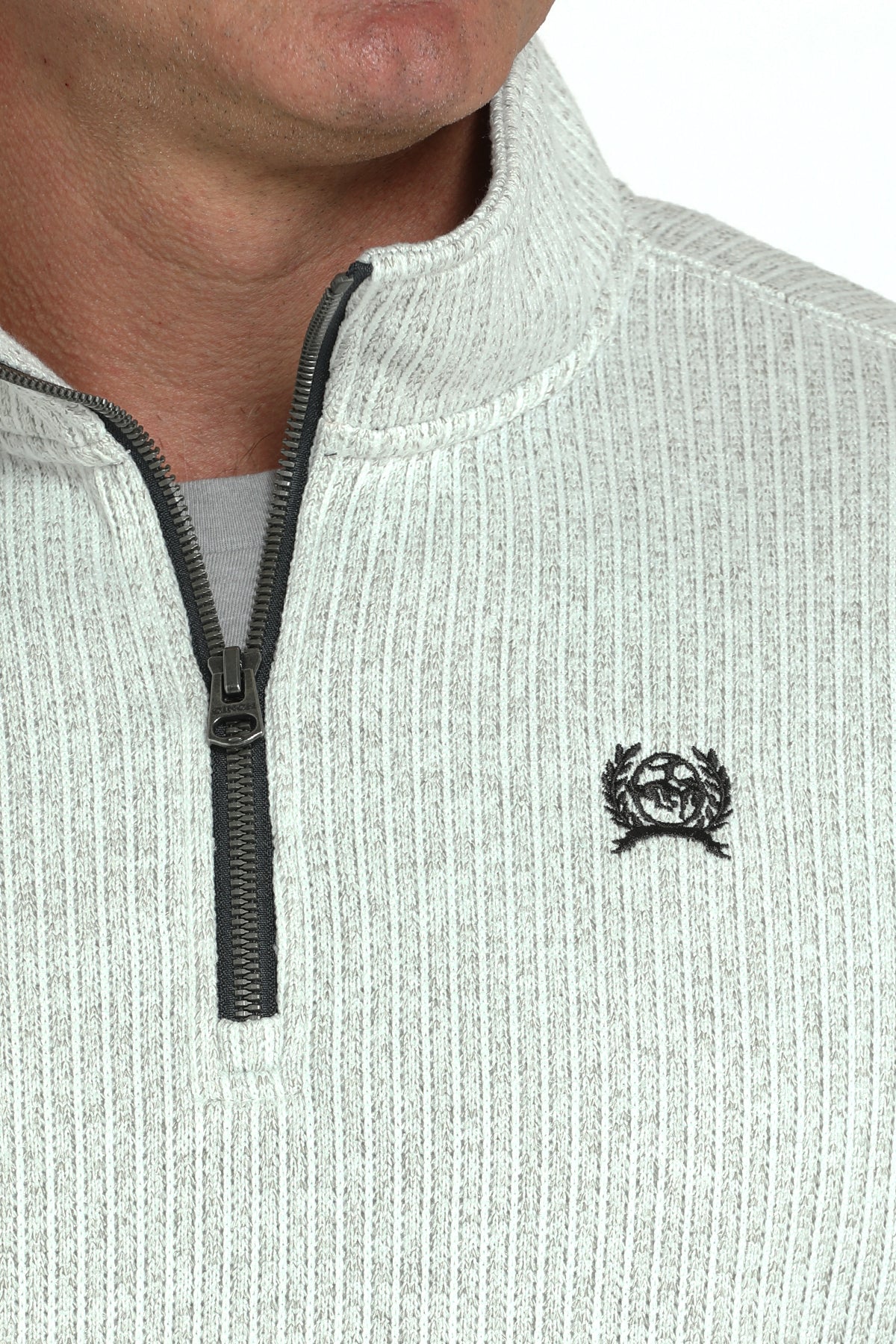 Cinch Mens 1/4 Zip Pullover in Light Grey