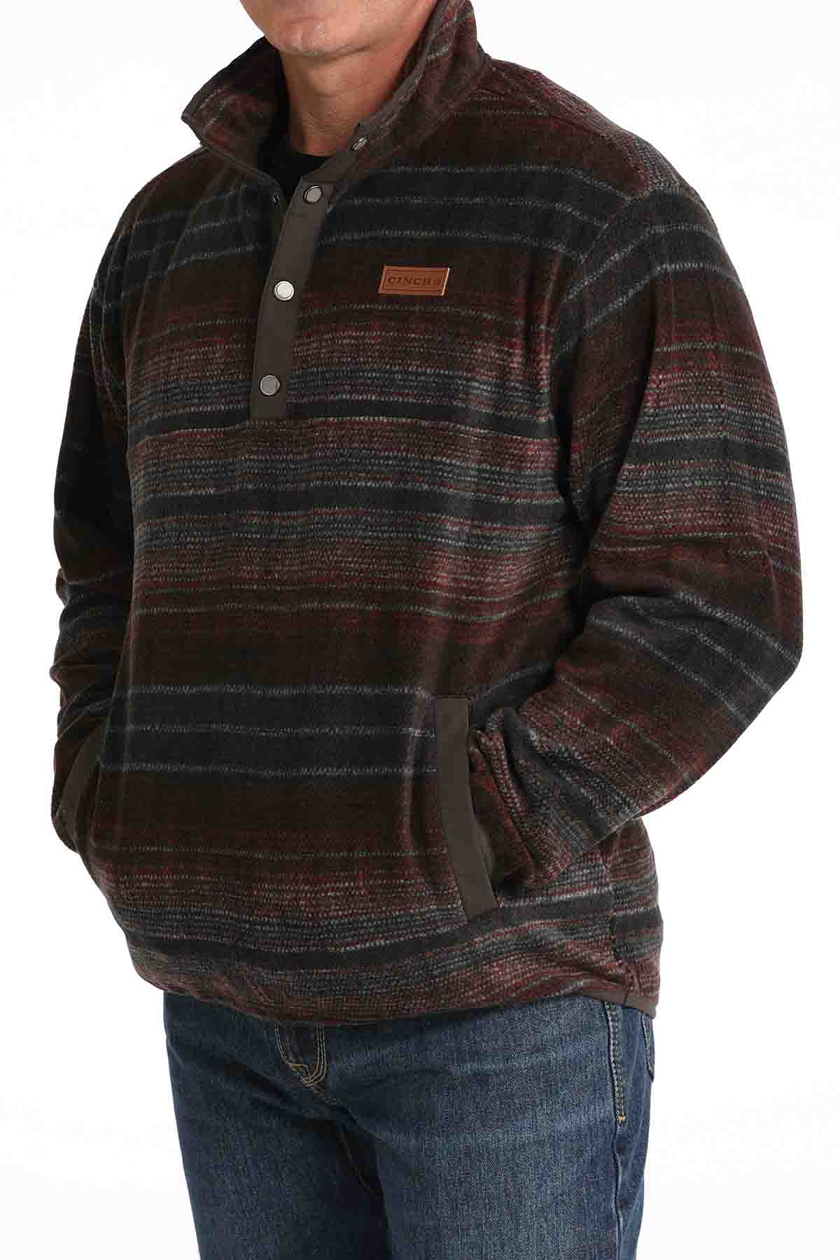Mens Polar Fleece in Brown Serape by Cinch