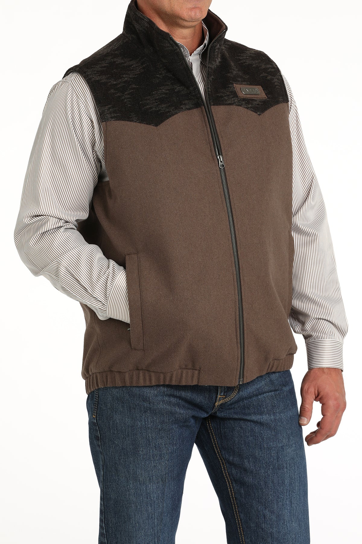 Men's Concealed Carry Wooly Vest in Brown by Cinch