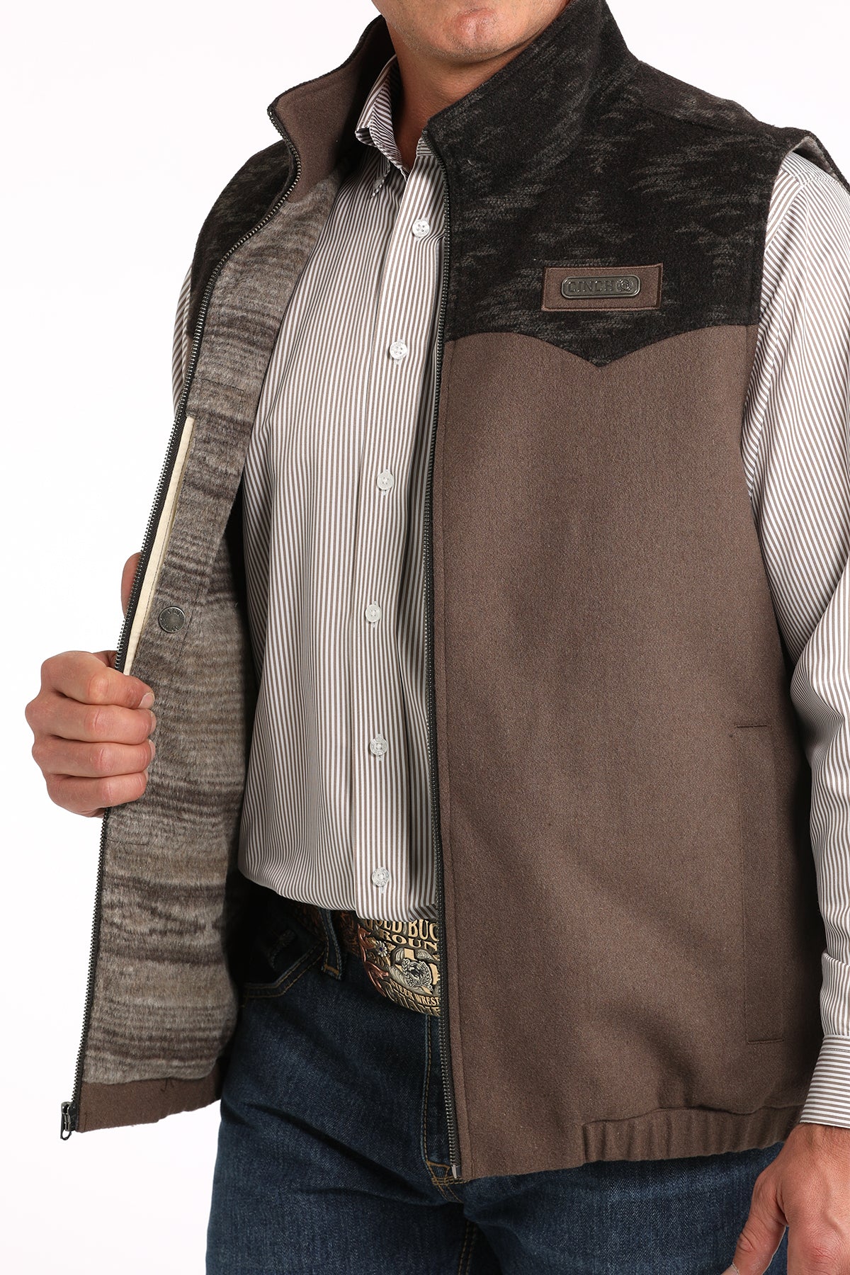 Men's Concealed Carry Wooly Vest in Brown by Cinch