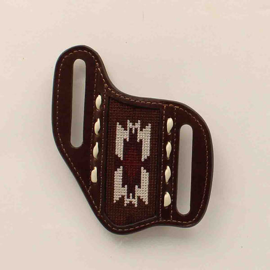 Nocona Knife Sheath Southwest Buck Lacing Brown
