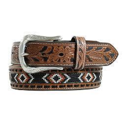 Nocona Embrrd FloralTooled Belt