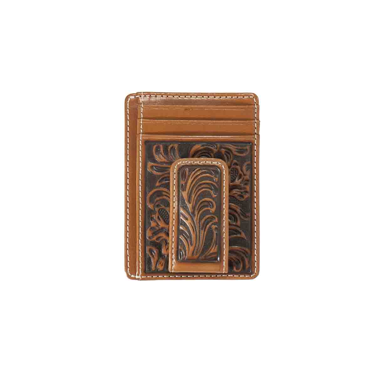 Nocona Men's Floral Embossed Money Clip Wallet