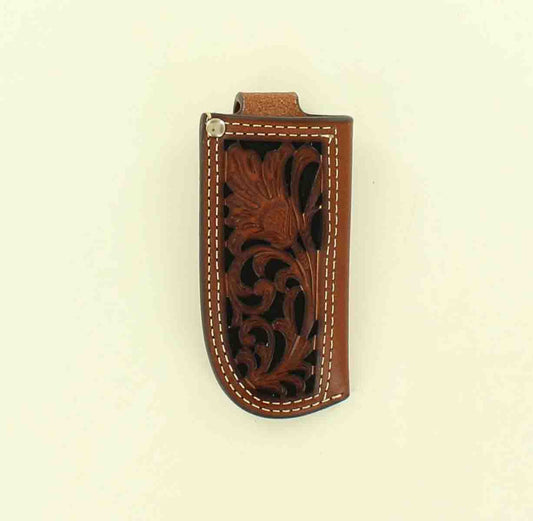 Nocona Small Leather Knife Sheath Tan with Black