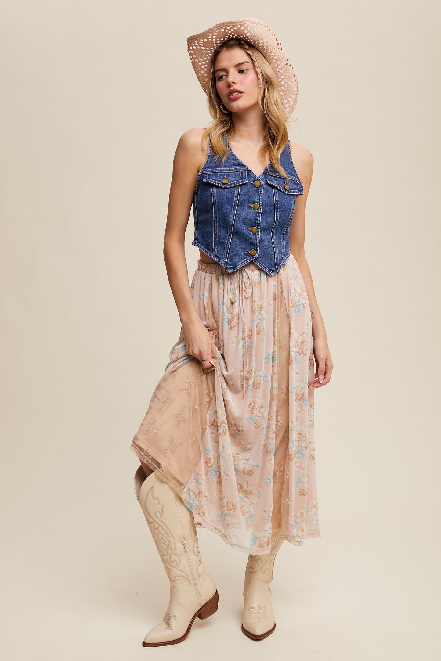 Vintage-Inspired Denim Vest