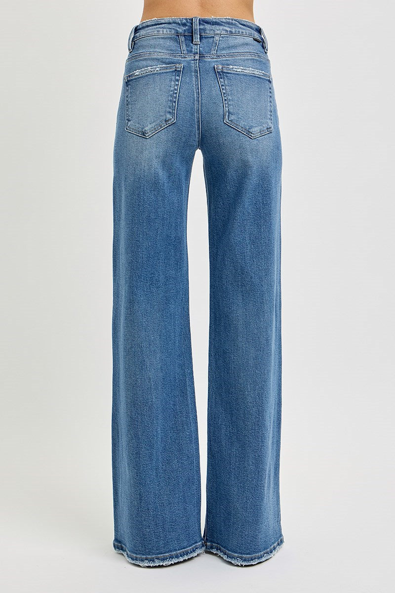 Tummy Control High Rise Wide Leg Jeans by Risen