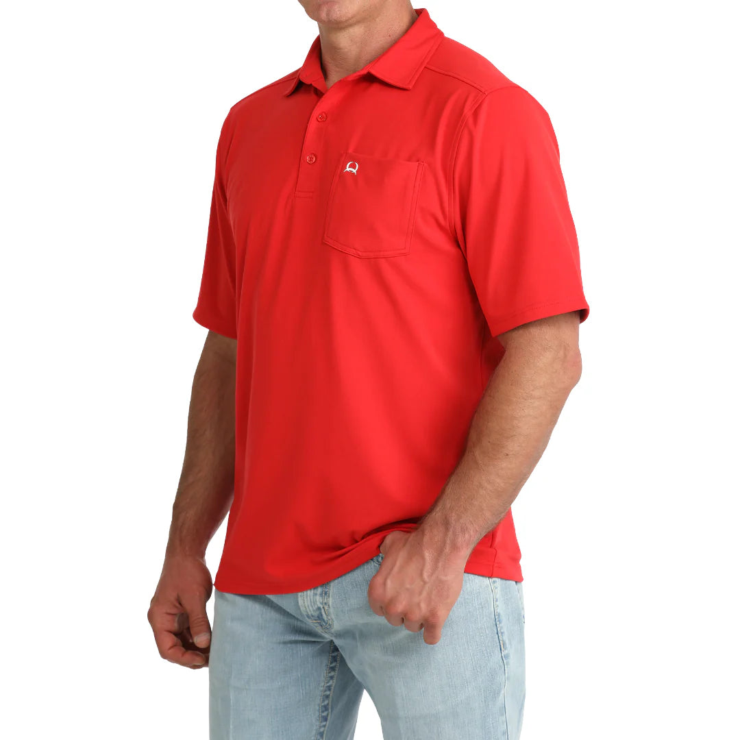 Cinch Mens Short-Sleeve ArenaFlex Polo in Red