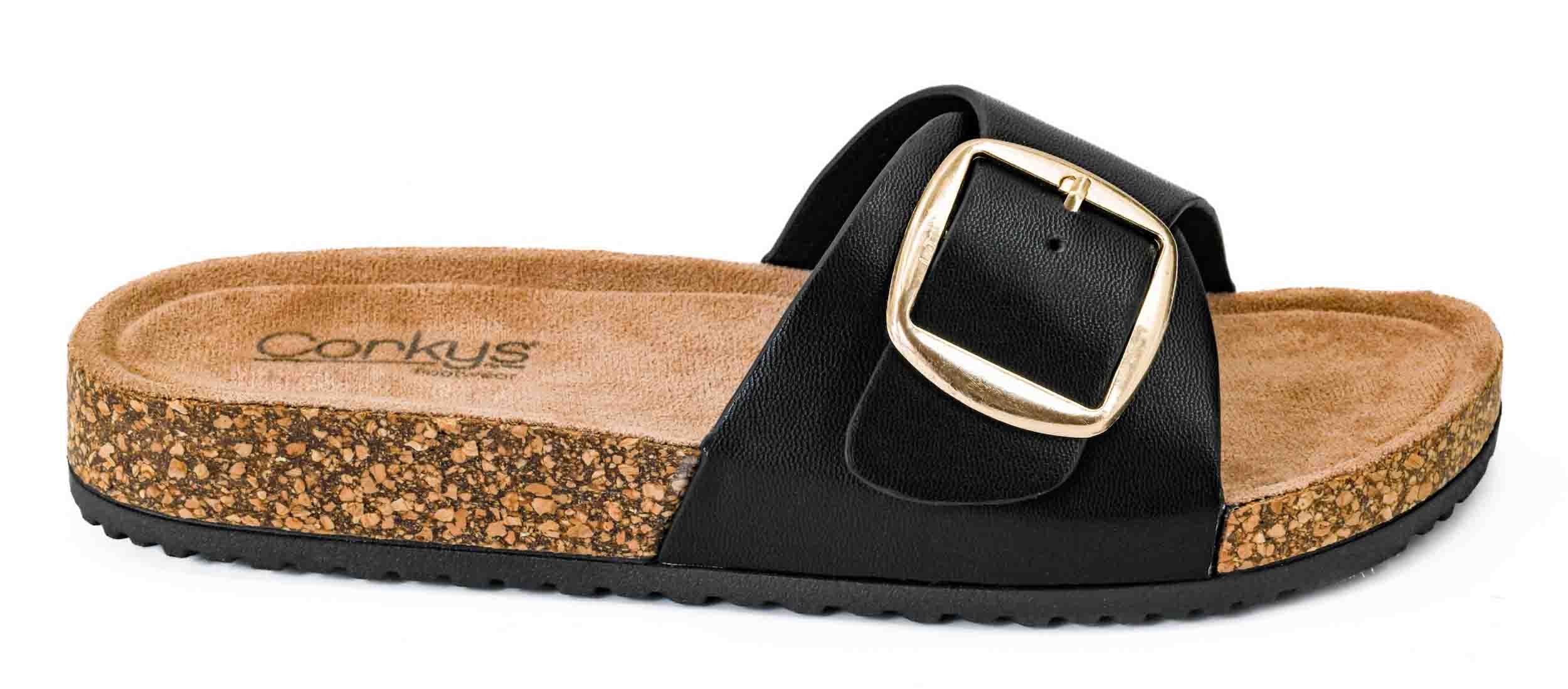 Road Trip Big Buckle Slides Sandals by Corky display picture 1
