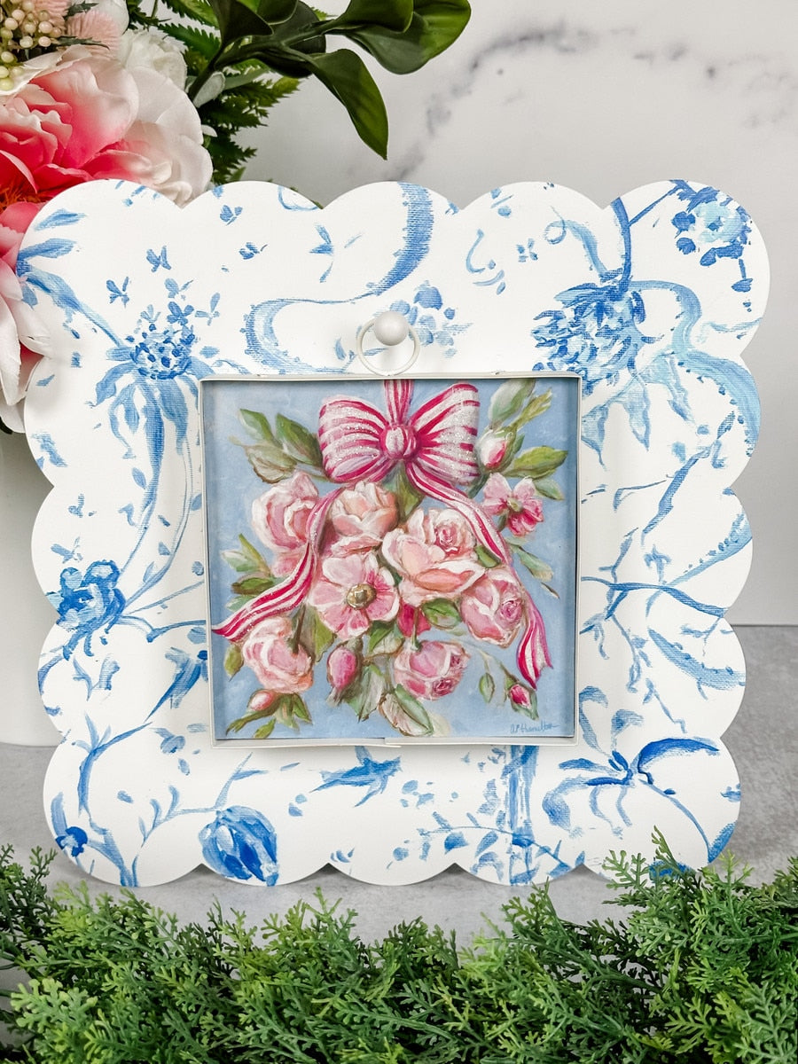 Mini Art Pink Roses & Ribbons by The Round Top Collection