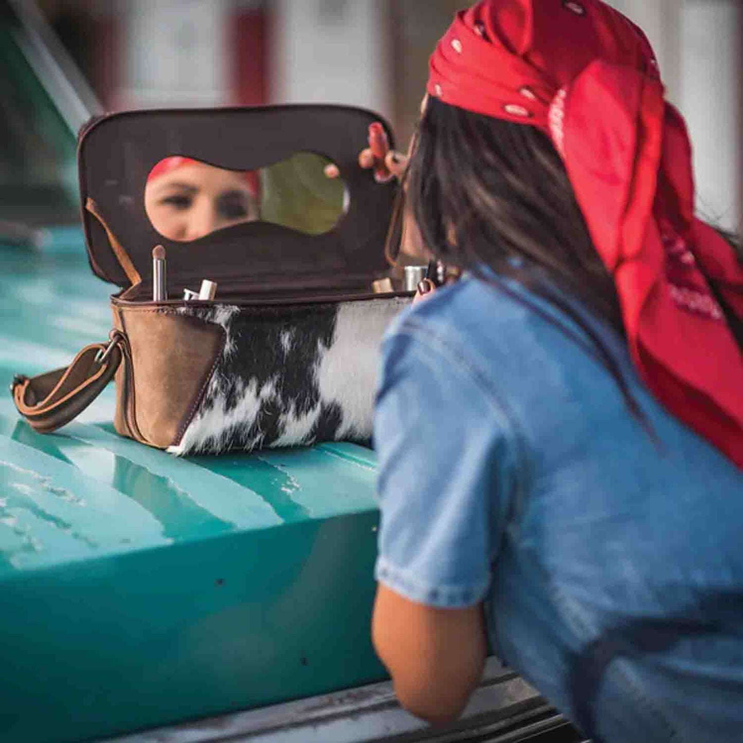 Cowhide Maddi Makeup Carryall by STS Ranchwear