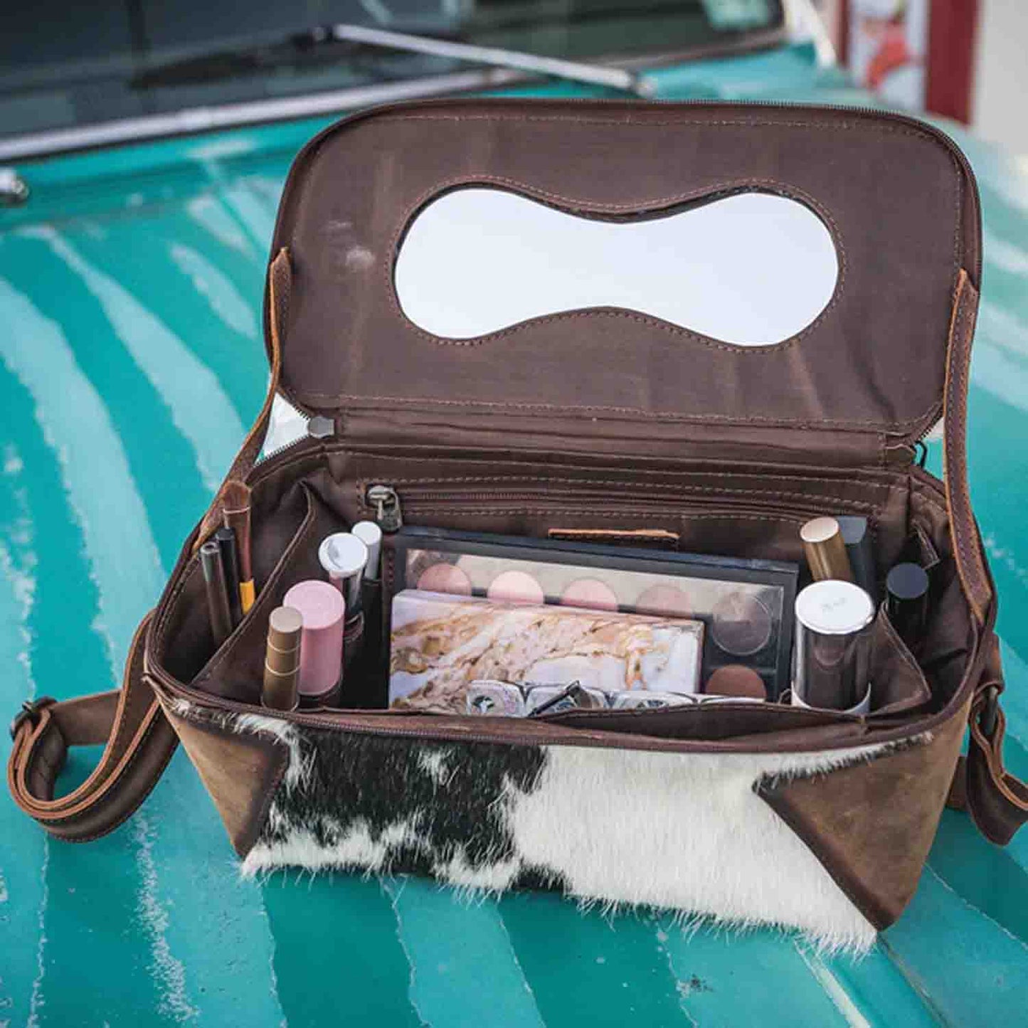 Cowhide Maddi Makeup Carryall by STS Ranchwear