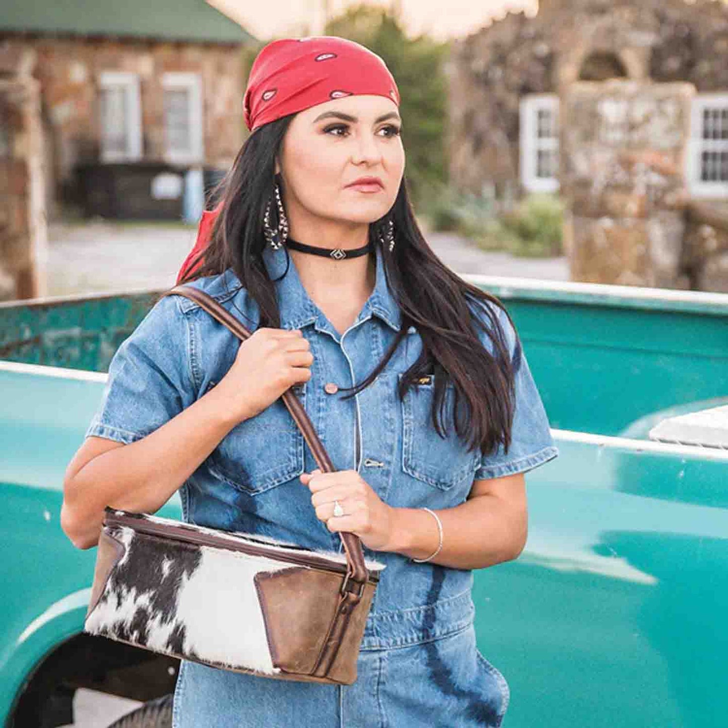 Cowhide Maddi Makeup Carryall by STS Ranchwear