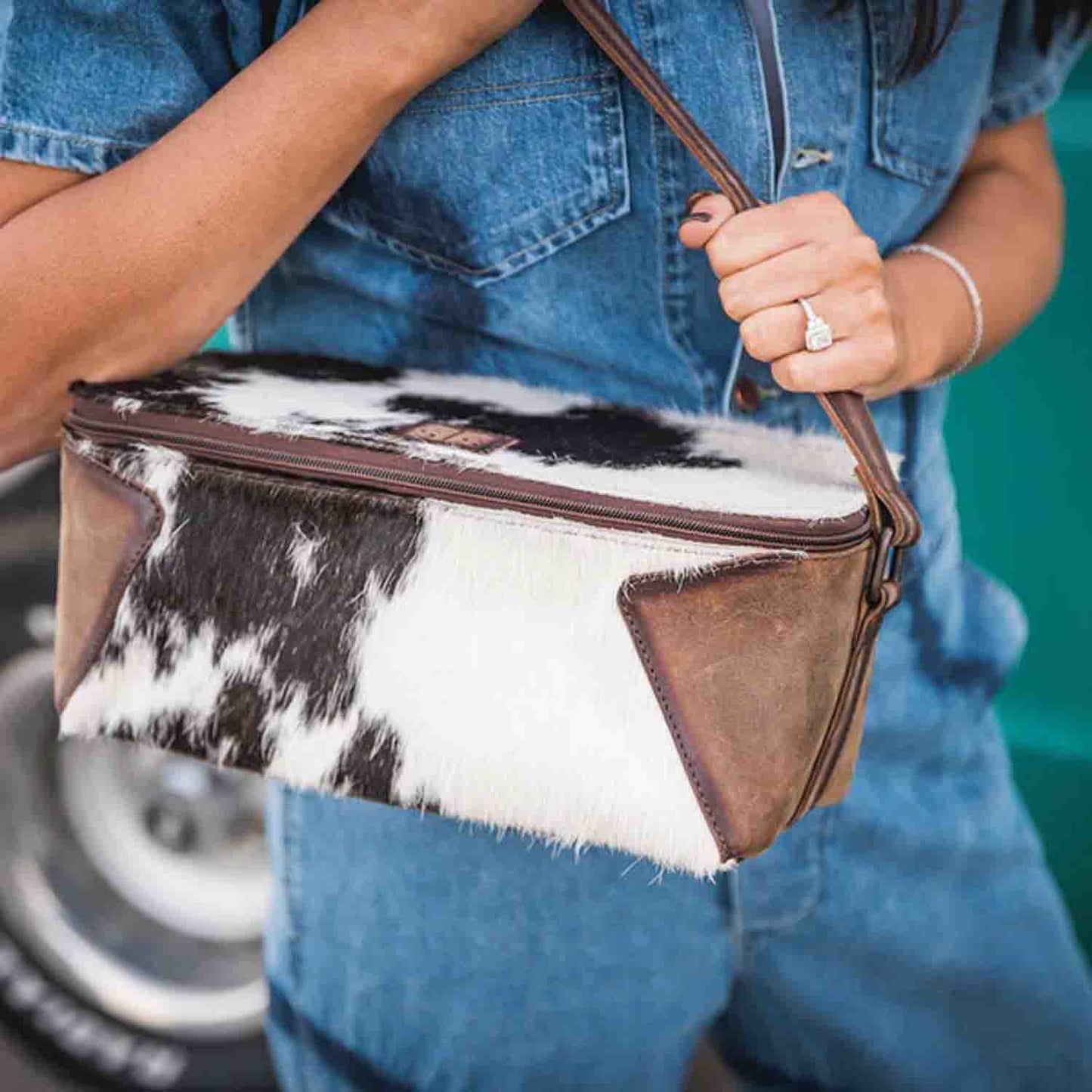 Cowhide Maddi Makeup Carryall by STS Ranchwear