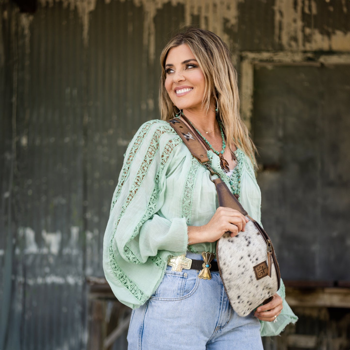 Roswell Cowhide Hildy Belt Bag by STS Ranchwear
