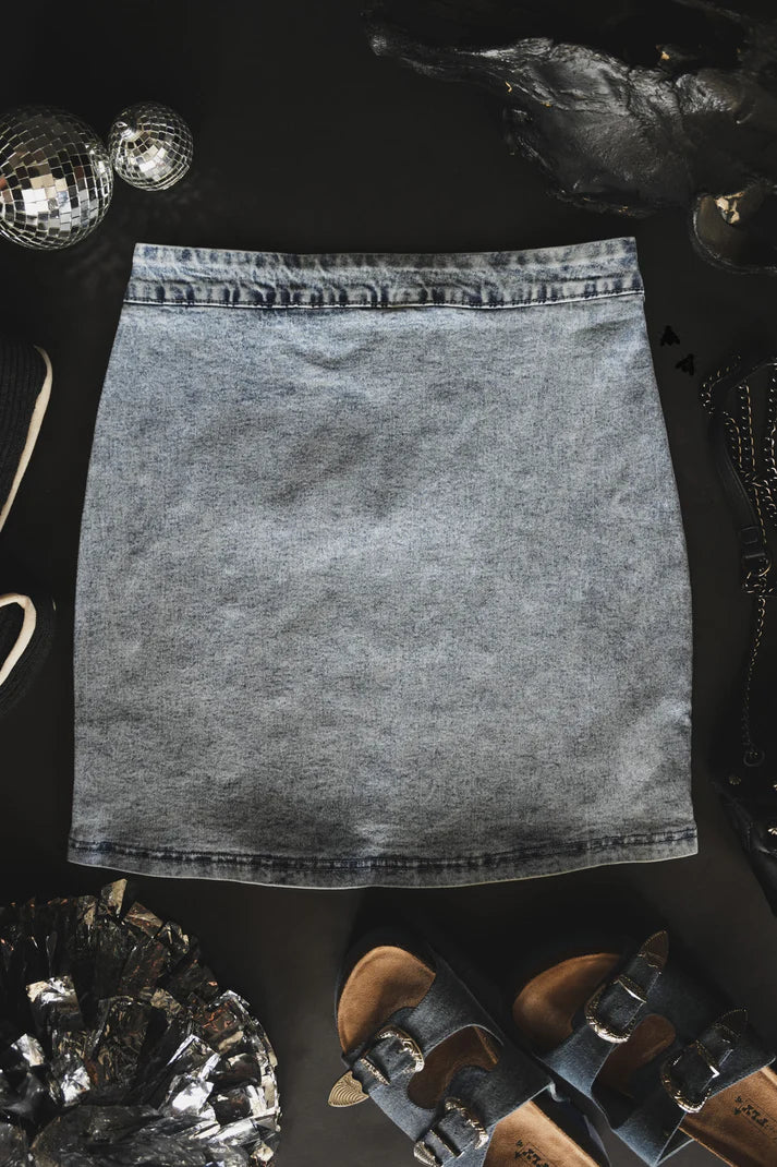 Studded Dreamz Denim Skirt by 2 Fly Co