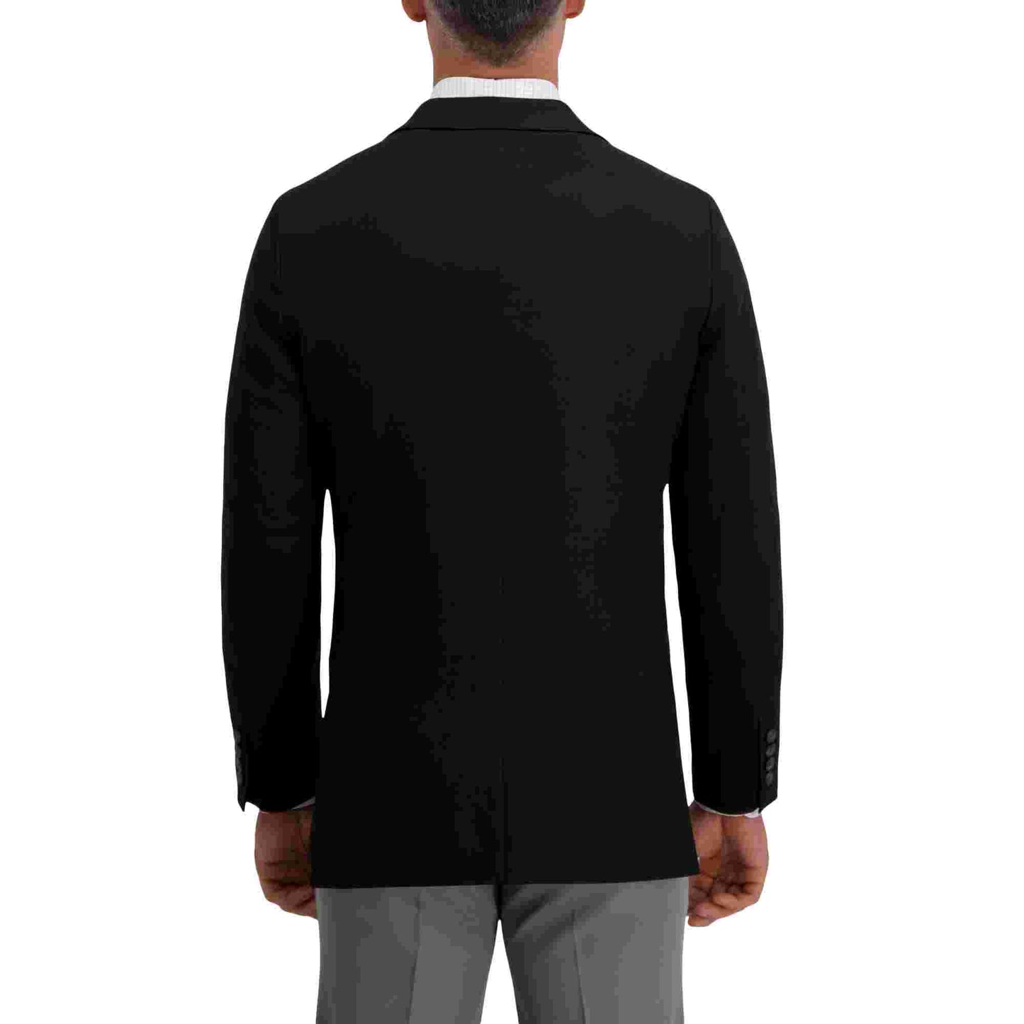 Haggar Slim Fit 2-Button Stretch Gab Coat Black