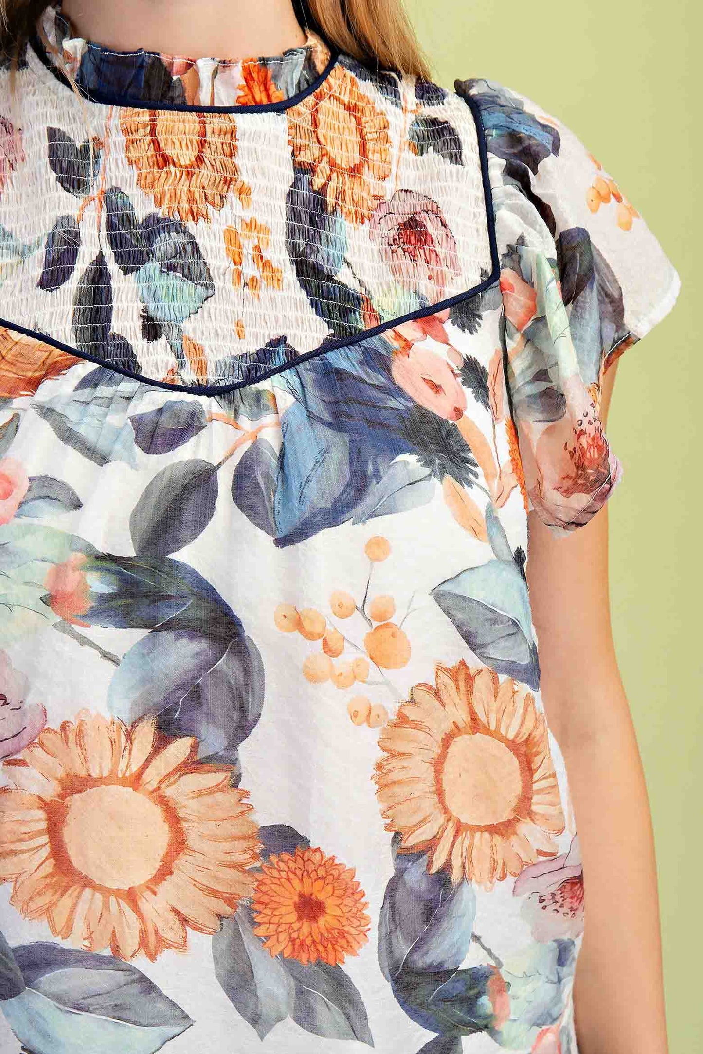 Floral SSL Blouse in Midnight Mix by GiGio
