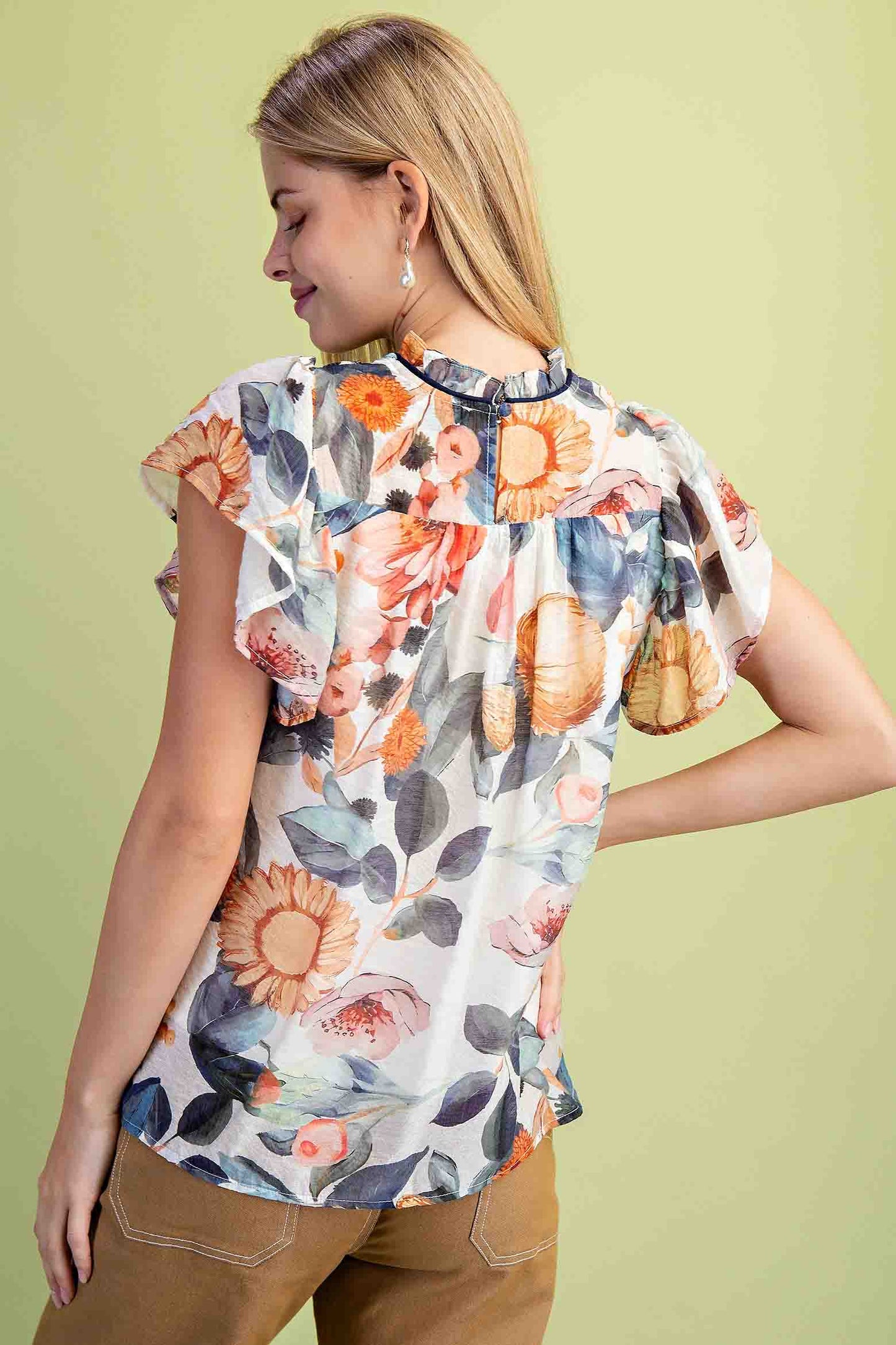 Floral SSL Blouse in Midnight Mix by GiGio