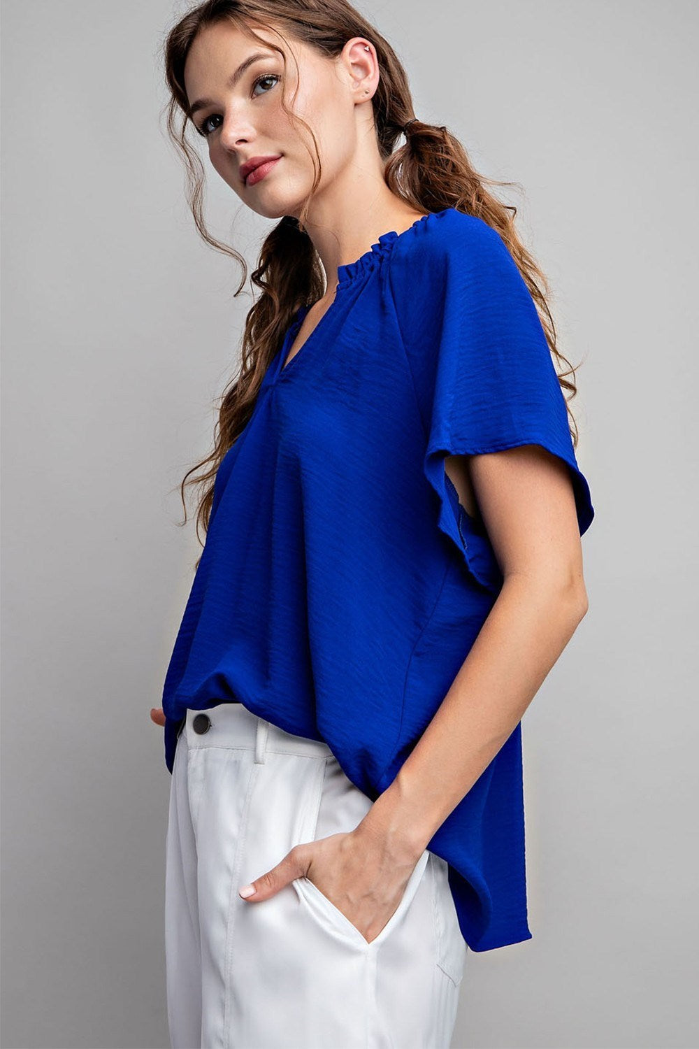 V Neck SHort Sleeve Blouse Shirt by ee:some